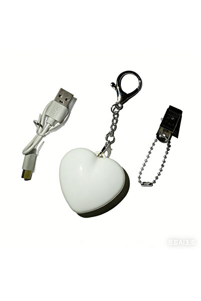 Choice مصباح حقيبة يد قابل لإعادة الشحن على شكل قلب متوهج، أبيض - قطعة واحدة ...