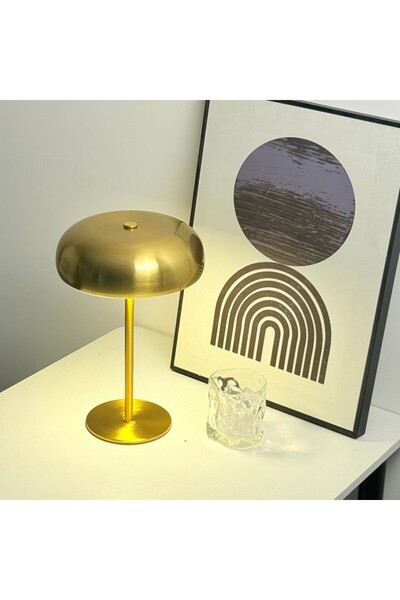 Choice مصباح طاولة ذهبي على شكل فطر لطيف، تحكم باللمس، 3 ألوان قابلة للتعتيم،...