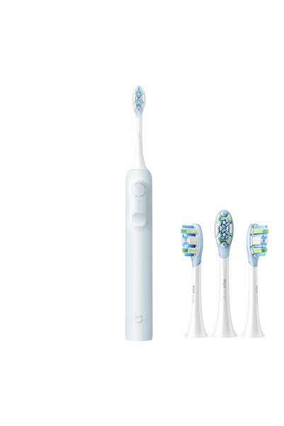 Choice4 فرشاة أسنان ميجيا الزرقاء ثلاثية الرؤوس، تعمل بتقنية سونيك سويب الاهت...