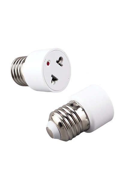 Choice1 E27 2PCS "E27 to 2-Pin Plug Adapter with US/EU Flat & Round Prongs, S...
