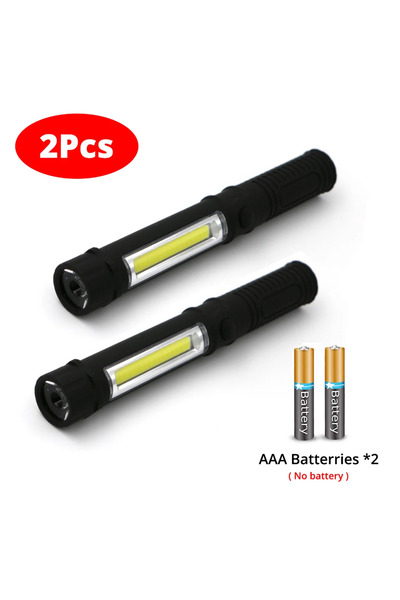 Choice قطعتان من مصابيح LED صغيرة محمولة متعددة الوظائف بتقنية COB، بقاعدة مغ...