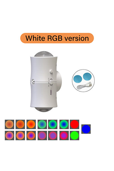 Choice RGB White Motion Sensor LED Wall Light Tricolor RGB Rechargeable Doubl...