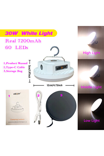 Choice فانوس تخييم قابل لإعادة الشحن مع جهاز تحكم عن بعد UB-W30WB، مصباح تخيي...