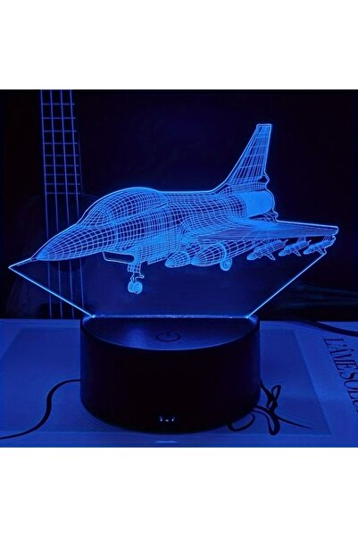 Choice RGB black Fighter aircraft 3D night light, 3D optical illusion light w...