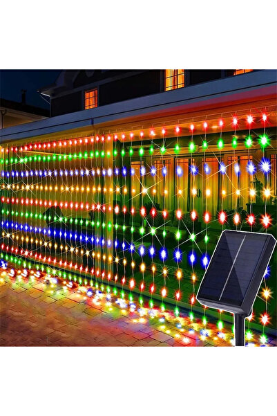 Choice 3x1M 100LED Multicolor 3/6M Solar Curtain Lights Outdoor Fairy Lights ...