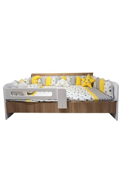 jadeer Gold Duvet Cover and Fence Montessori Sleeping Set Yellow Ç123