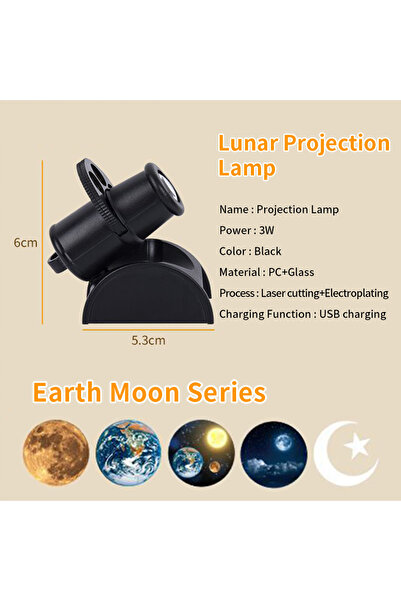 Choice Planet Series USB Moon Projection Lamp Planet Projector Replaceable LE...