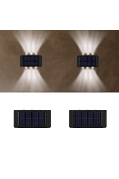 Choice 0-5W 2PCS-White Light Solar Powered Garden Wall Light Outdoor Waterpro...