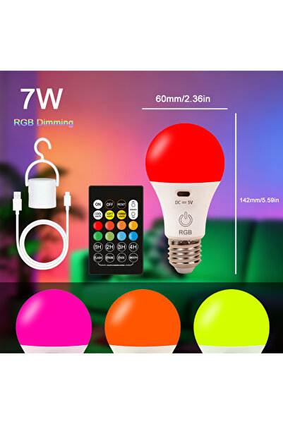 Choice 16color A60 RGB/3 color USB Led Bulb Rechargeable Light Bulb Smart Bul...