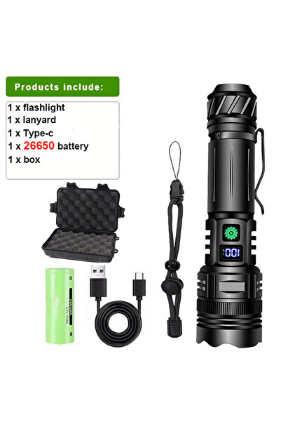 Choice العبوة ب: مصباح يدوي قوي من سبائك الألومنيوم مزود بإضاءة LED، قابل لإع...