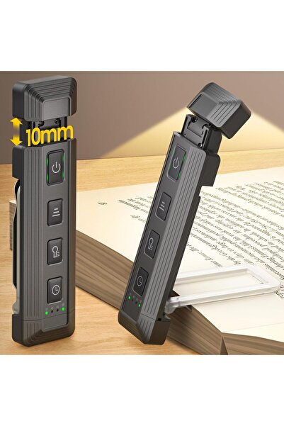 Choice مصباح قراءة أسود لامع قابل للتمديد للقراءة في السرير، 5 مستويات سطوع م...