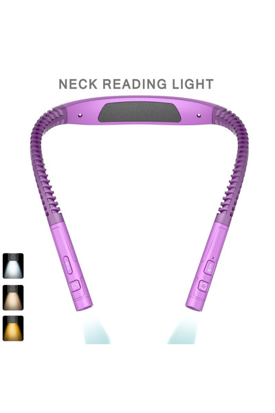 Choice مصباح معلق للرقبة بإضاءة LED بنفسجية، ضوء قراءة قابل لإعادة الشحن، مصب...