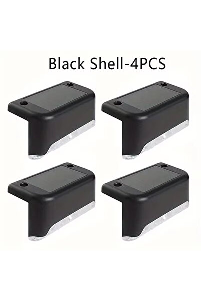 Choice أسود - إضاءة دافئة، 4 مصابيح LED تعمل بالطاقة الشمسية للدرج، مقاومة لل...