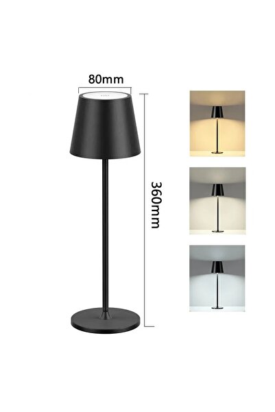 Choice مصباح طاولة مكتبي قابل لإعادة الشحن بتقنية LED سوداء، مزود بمستشعر لمس...