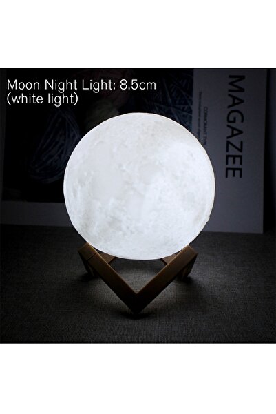 Choice white 8cm Moon Lamp LED Night Light Battery Powered With Stand Starry ...