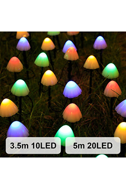 Choice Multicolour 3.5M 10leds Mushroom Solar Lights Solar Powered Walkway Ou...