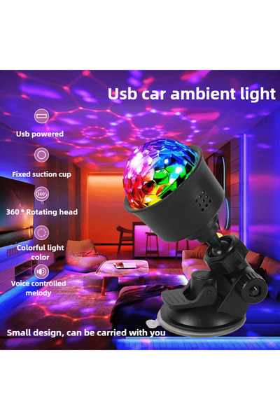 Choice مصباح ليلي صغير أسود يعمل بمنفذ USB، مزود بإضاءة LED RGB، مناسب للمسرح...