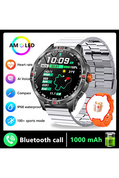 Choice ساعة ذكية رياضية للرجال، فضية اللون، مزودة بنظام تحديد المواقع العالمي...