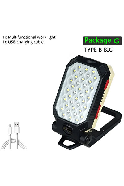 Heinast بطارية بسعة 4400 مللي أمبير، مصباح عمل محمول متعدد الوظائف بتقنية COB...