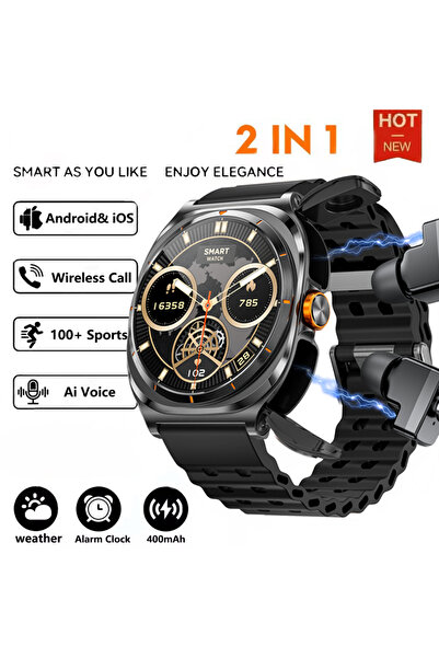 Choice ساعة ذكية جديدة للرجال باللون الأسود مقاومة للماء حتى 6ATM، تدعم المكا...