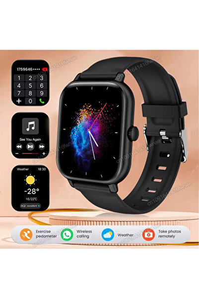 Choice ساعة ذكية سوداء متوافقة مع أجهزة أندرويد وآيفون، شاشة عالية الدقة 2.01...