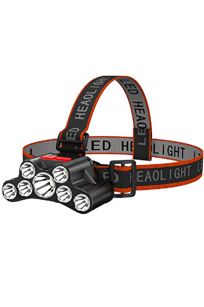 Choice مصباح رأس أسود FT26 مزود بـ 7 مصابيح LED، قابل لإعادة الشحن، مقاوم للم...