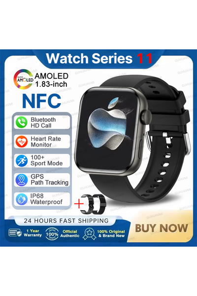 Choice ساعة ذكية جديدة من سلسلة iOS 11 بشاشة كبيرة عالية الدقة 1.85 بوصة وحزا...