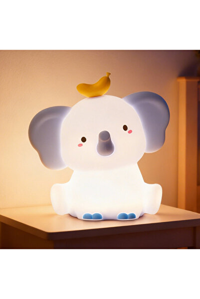 Choice Blue Silicone Elephant Night Light Timing Rechargeable Sleeping Beside...
