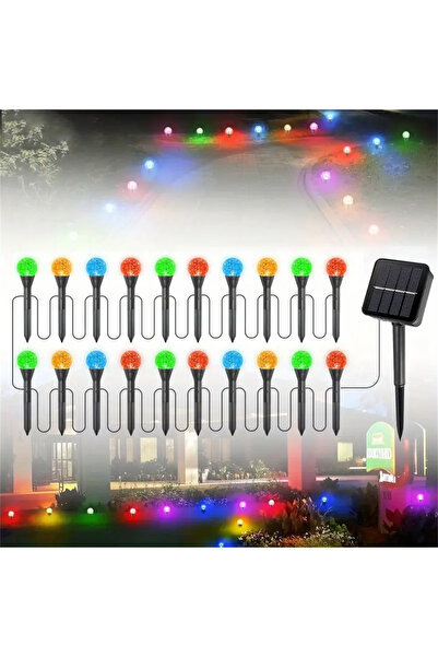 Choice مصابيح إضاءة مسار كروية كريستالية شمسية ملونة بـ 30 مصباح LED، مقاومة ...