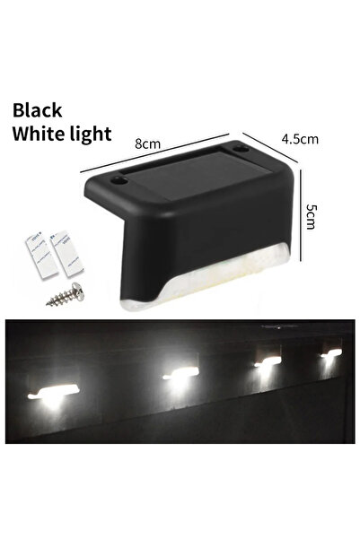 GGBEE مصباح LED شمسي أسود وأبيض، عبوة من 1-8 مصابيح، مناسب للدرج، سياج خارجي،...