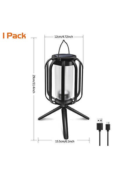 Choice فانوس شمسي واحد، مصابيح خارجية معلقة، مقاوم للماء، مزود بطريقتين للشحن...