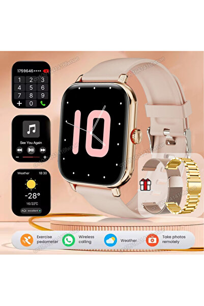 Choice ساعة ميلان الذكية المصنوعة من الفولاذ الذهبي، متوافقة مع أجهزة أندرويد...