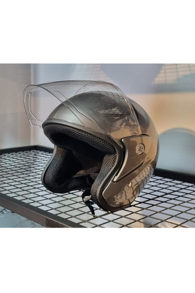 gogo premium İthal Yetişkin Yarım Kask Gri Tek Beden