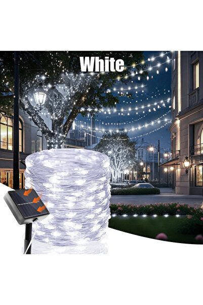 Choice سلسلة إضاءة جديدة تعمل بالطاقة الشمسية، سلك فضي، 42 متر، 400 مصباح LED...