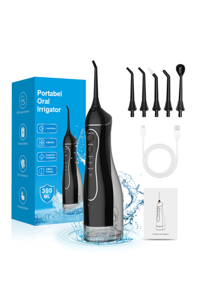 Choice1 black h2ofloss Oral Irrigator Portable Dental Water Flosser for Teeth...