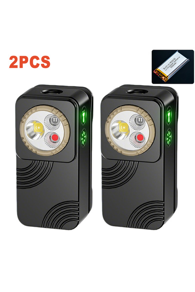 Heinast مصباحان يدويان متعددان الوظائف قابلان لإعادة الشحن، بقوة 400 لومن، مص...