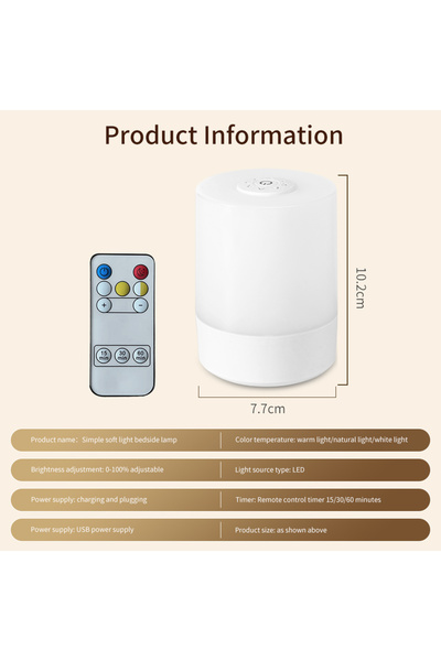 Choice مصباح طاولة LED مع جهاز تحكم عن بعد، ضوء قراءة يعمل باللمس، قابل لتعدي...