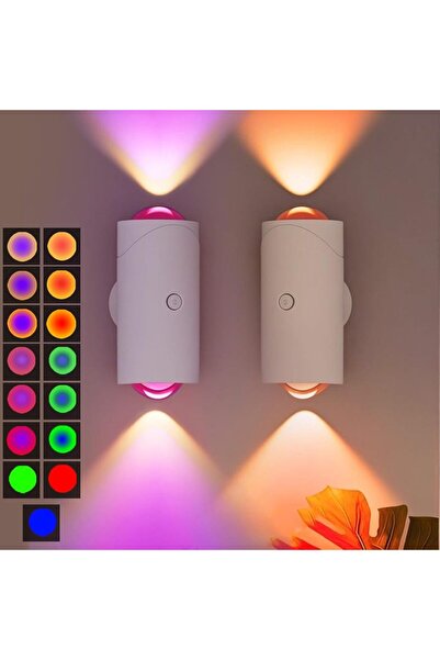 Choice 2PCS 1/2PCS RGB LED Night Lights with Motion Sensor Wall Lamp Recharge...