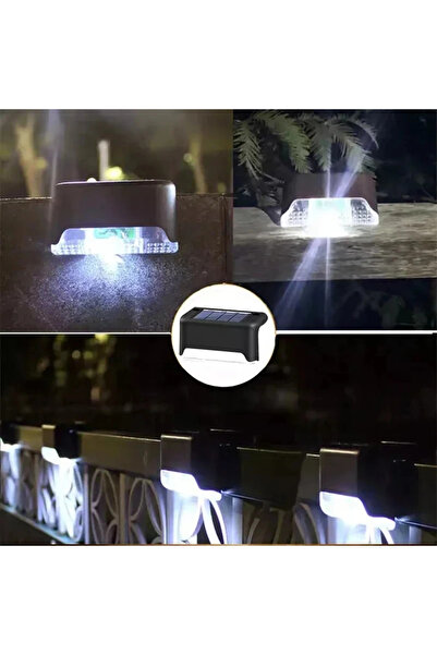 Heinast 4pack black white 1/4/8/12Pcs Solar Deck Lights Outdoor Waterproof LE...