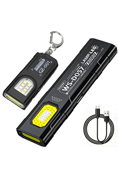 Choice A-B Portable EDC COB LED Flashlight with Magnetic Rechargeable Work Li...