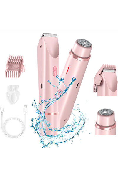 Choice ماكينة حلاقة كهربائية جديدة وردية اللون، 2 في 1، برأسين، لتشذيب الشعر،...