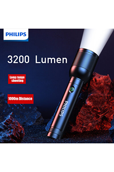 Philips 18650 Lithium Battery black Black 3200 Lumen LED Flashlight 1000m Por...