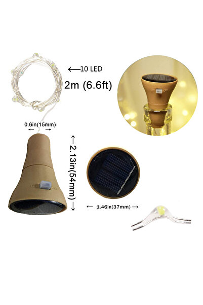 Choice سلسلة إضاءة LED دافئة تعمل بالطاقة الشمسية، تُعلق على سدادة زجاجة، مقا...