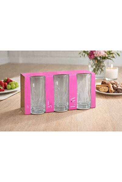 LAV ZOEY 3'LÜ BARDAK SETİ 480 cc(GEOMETRİK NÜANSLAR)
