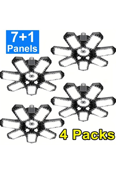 Choice 7 add 1 Panels 4 Packs 1/2/4 Packs Deformable LED Garage Light 7+1 Adj...