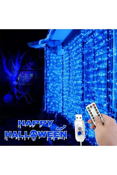 Choice سلسلة أضواء زينة منزلية زرقاء، 3 × 2 متر، 200 مصباح LED، تعمل بمنفذ US...