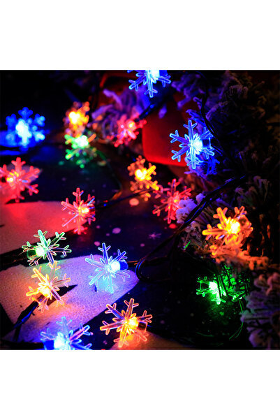 Choice سلسلة أضواء ندفة الثلج الشمسية بطول 5 أمتار، مزودة بـ 20 مصباح LED RGB...
