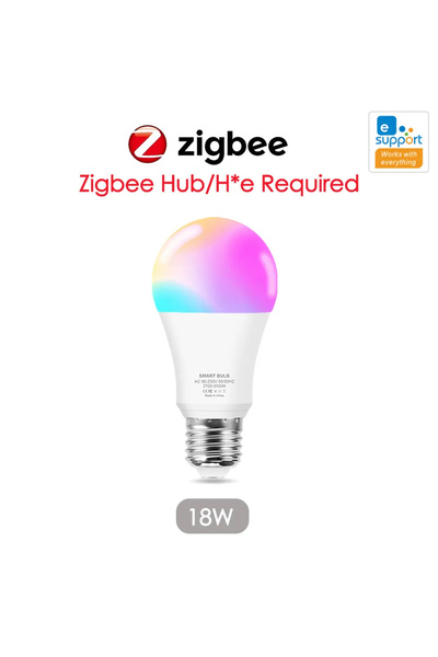 Choice Yes 1PCS 18w HOMEFISH 15W 18W E27 Zigbee Smart LED Bulb RGB Dimmable W...