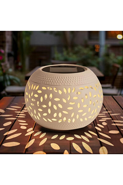 Choice مصباح طاولة يعمل بالطاقة الشمسية باللون الأبيض، مصباح LED خارجي يعمل ب...