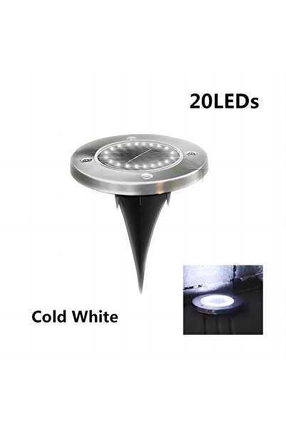 Choice7 8 قطع من مصابيح LED بيضاء باردة تعمل بالطاقة الشمسية، 20 مصباح LED، م...